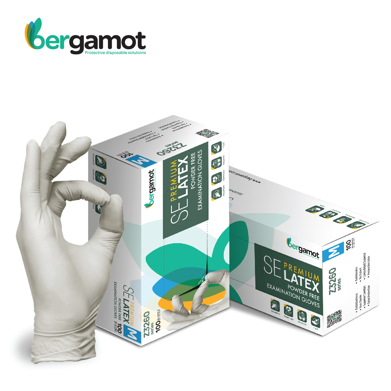 Bergamot Premium Handschuhe weiß - LATEX